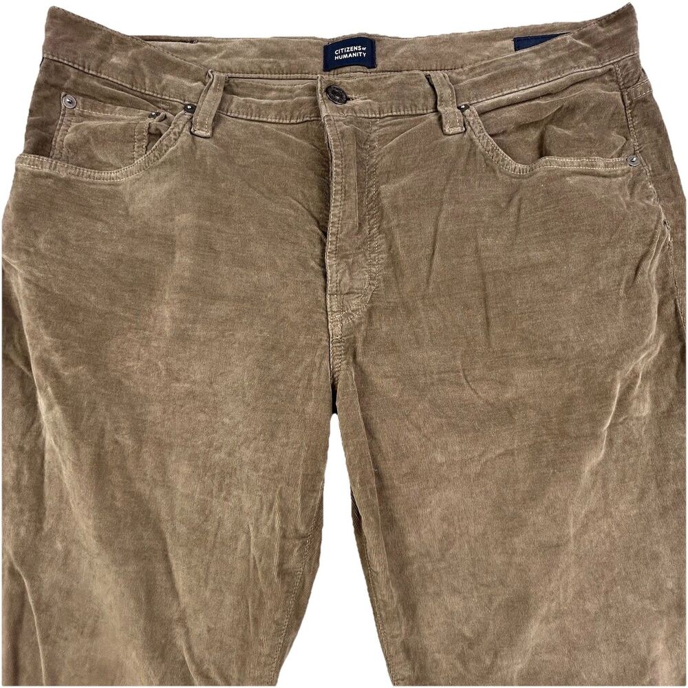 Citizens of Humanity Corduroy Pants Jeans Men's 34x32 (Fits 36x32) Brown Velour